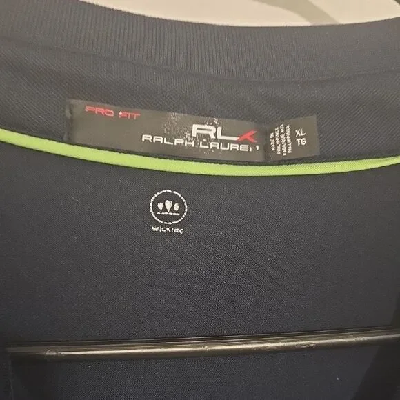 RLX Ralph Lauren Navy and White Striped Polo Shirt - Picture 6 of 8